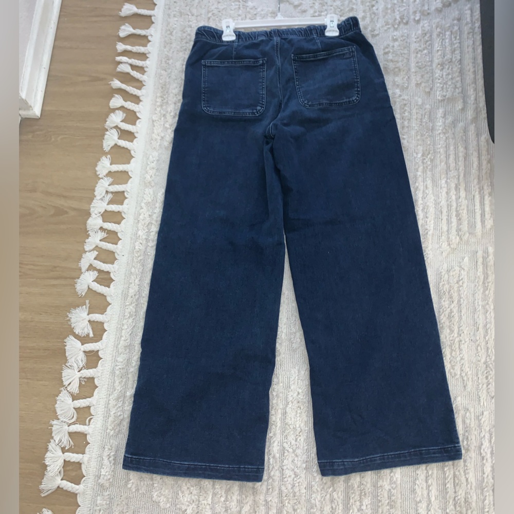 AE Dreamy Drape Cozy Low-Rise Baggy Wide-Leg Jean (Simply Dark Wash) (Size M) - Picture 10 of 11